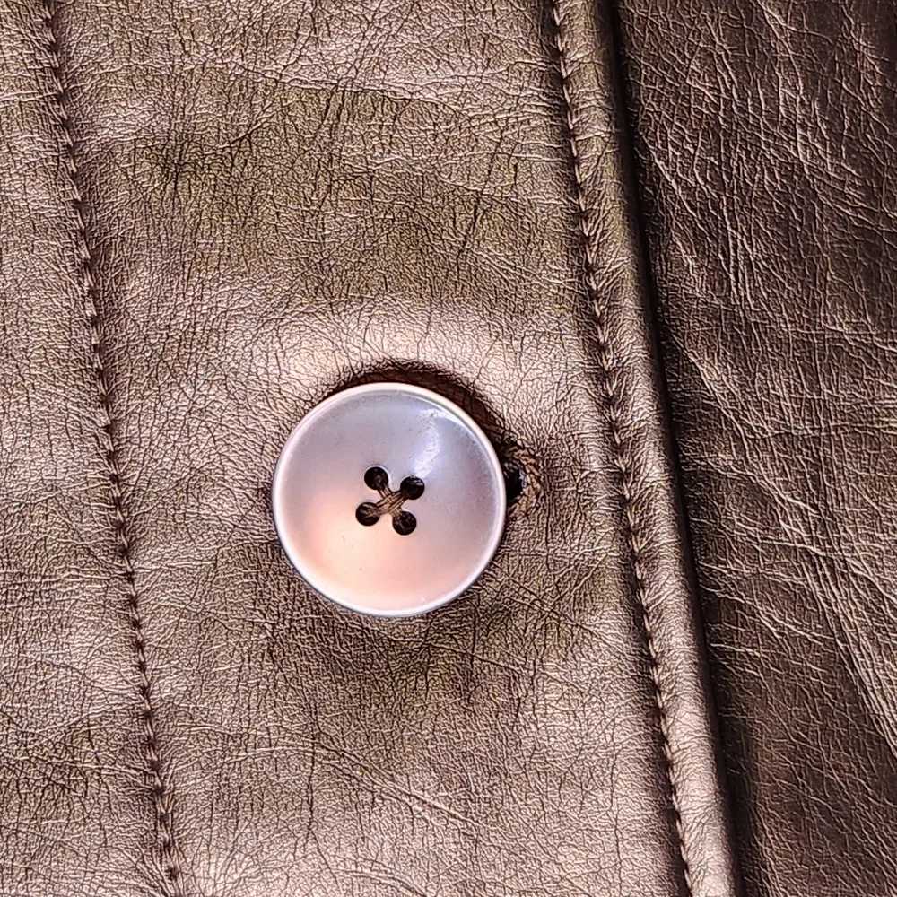 Vtg Jaclyn Smith Large Metallic Copper Bronze Button Front Holiday Jacket. - Picture 7 of 12